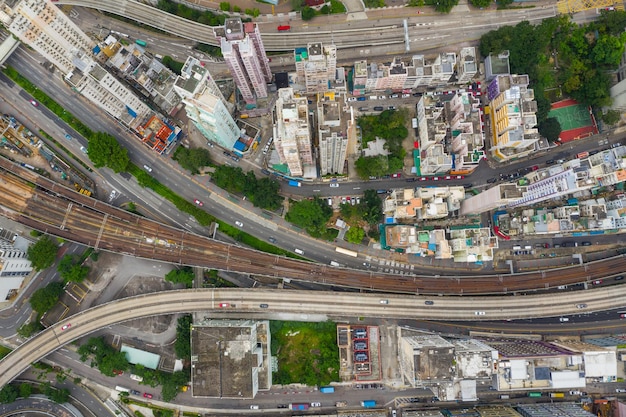 Kwun Tong, Hong Kong 02 juin 2019 : Vue de haut en bas du trafic de Hong Kong