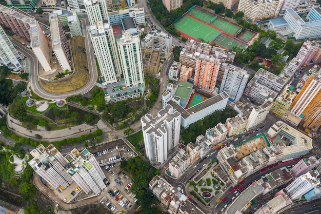 Kwun Tong, Hong Kong 02 juin 2019 : Vue de haut en bas de la ville de Hong Kong