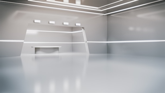 Photo laboratoire de recherche propre et moderne, rendu blanc lab.3d