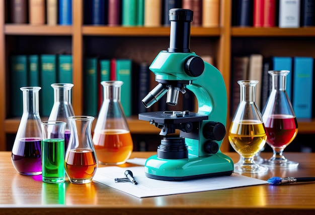 Un laboratoire scientifique équipé d'un microscope et d'une verrerie pour mener des recherches dans divers domaines