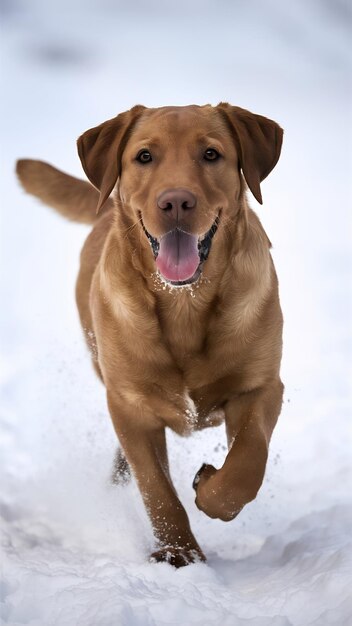 Le labrador brun sur le blanc