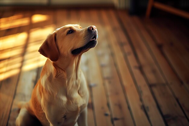 Photo le labrador doré à la maison