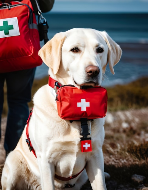 Le Labrador est un chien d'assistance dans le service de sauvetage