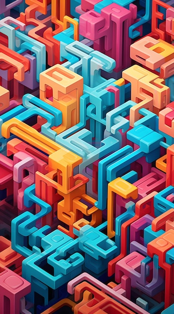 un labyrinthe 3D coloré