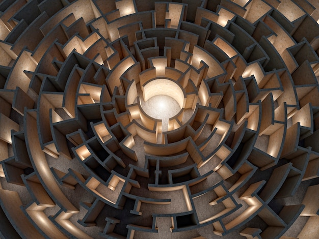 Labyrinthe circulaire 3d