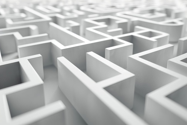 Un labyrinthe avec un fond blanc abstrait Génératif Ai