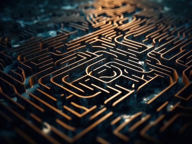 Labyrinthe de labyrinthe créé avec la technologie d'IA générative