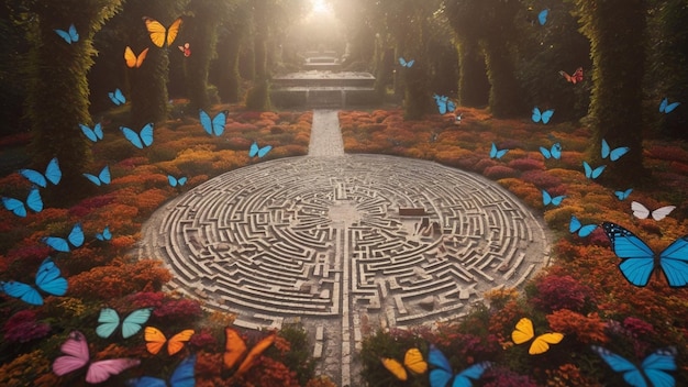 Le labyrinthe en mosaïque.