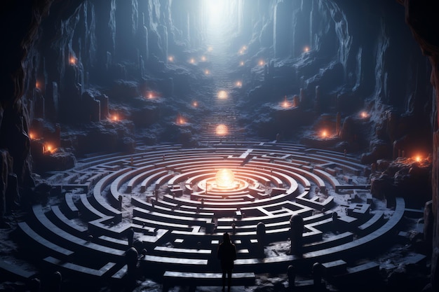 Les labyrinthes de cristaux mystiques dans l'IA générative de fantaisie