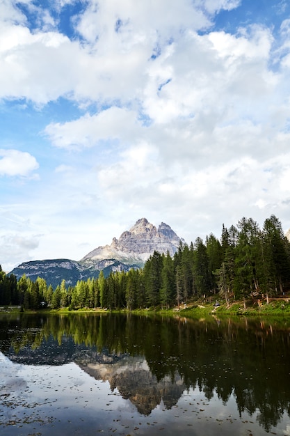 Lac Antorno et forêt verte