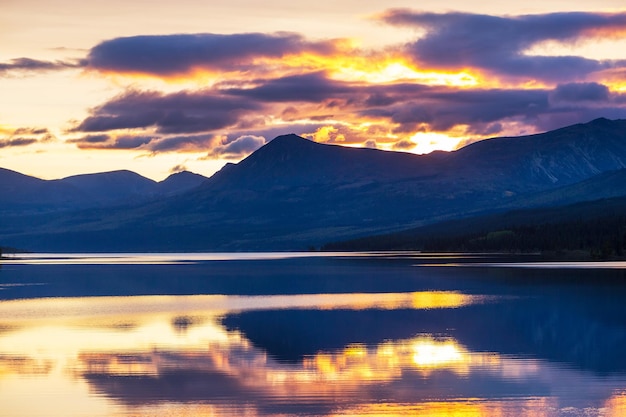 Lac au coucher du soleil