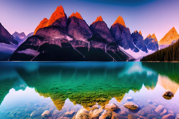 Photo lac de braies avec le mont seekofel en arrière-plan