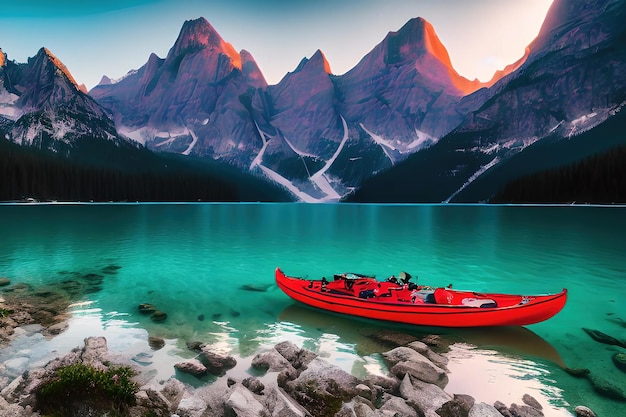 Lac de Braies avec le mont Seekofel en arrière-plan