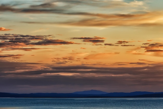 lac coucher de soleil d'été, nature, beau ciel