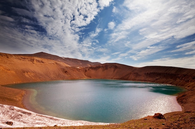 Lac de cratère géothermique près du volcan Askja, Islande