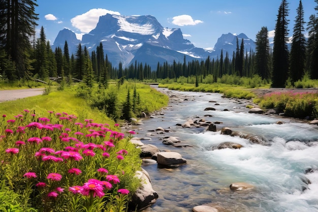 un lac dans les montagnes