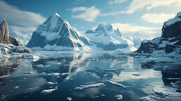 un lac de montagne avec une montagne en arrière-plan