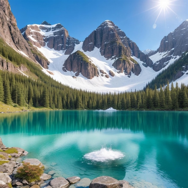 un lac de montagne serein entouré