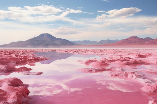 Le lac salé rose salé génère Ai