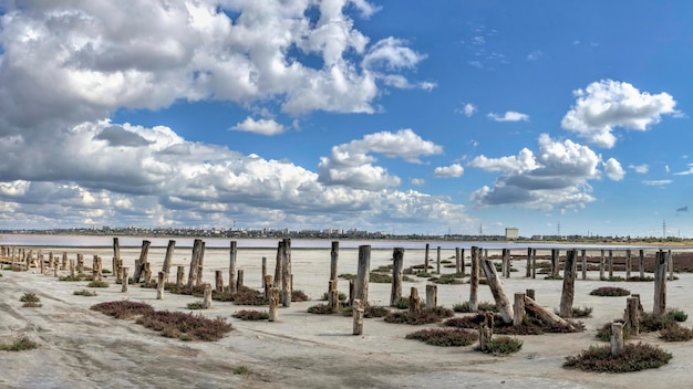 Lac de séchage salé Kuialnyk près d'Odessa Ukraine