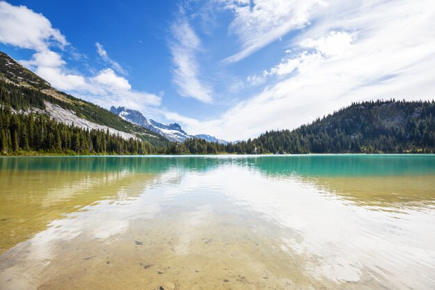 Lac de sérénité dans les montagnes en saison estivale. Beaux paysages naturels.