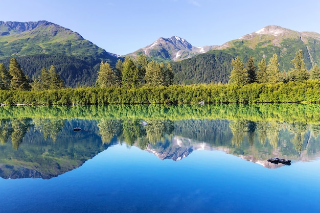 Lac de sérénité dans la toundra en Alaska