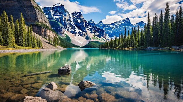 Le lac tranquille de la montagne