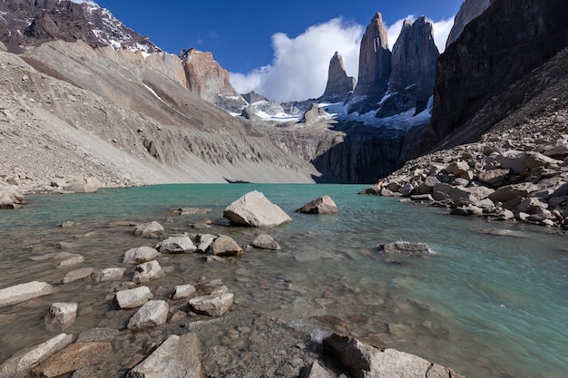 Lagune glaciaire dans le parc national de Torres del Paine