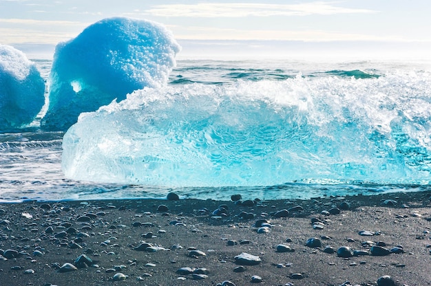 Lagune glaciaire de fond de nature en Islande