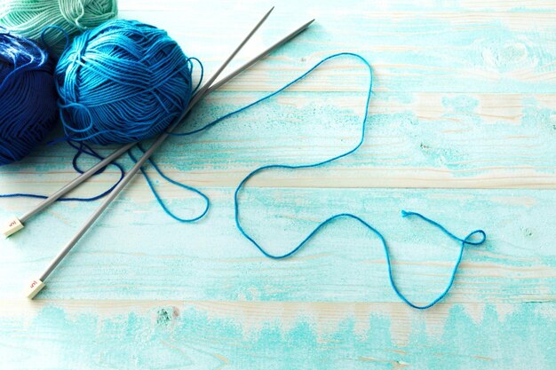 Laine bleue textile
