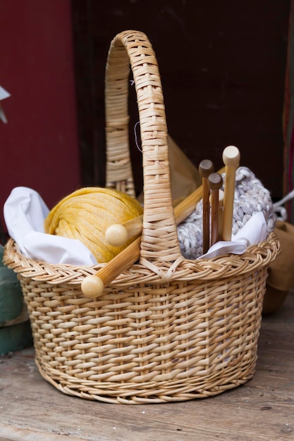 Photo laine dans le panier