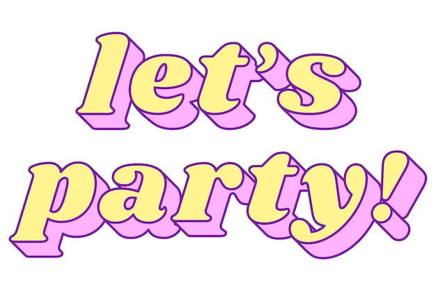 Laisse le mot de fête png typographie rétro