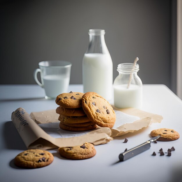 Lait et biscuits savoureux