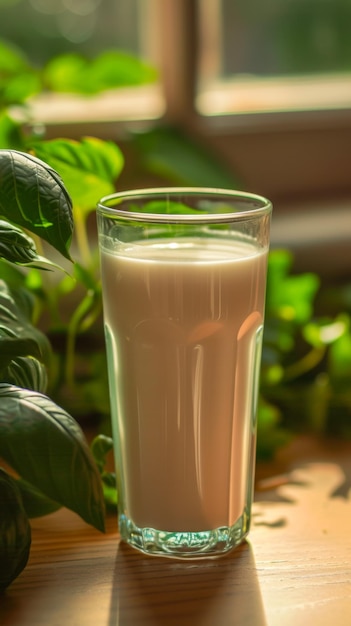 Le lait blanc crémeux dans un verre un symbole intemporel de nourriture et de simplicité