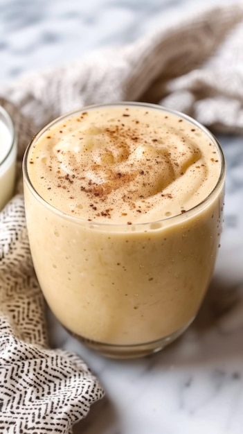 Le lait blanc crémeux dans un verre un symbole intemporel de nourriture et de simplicité