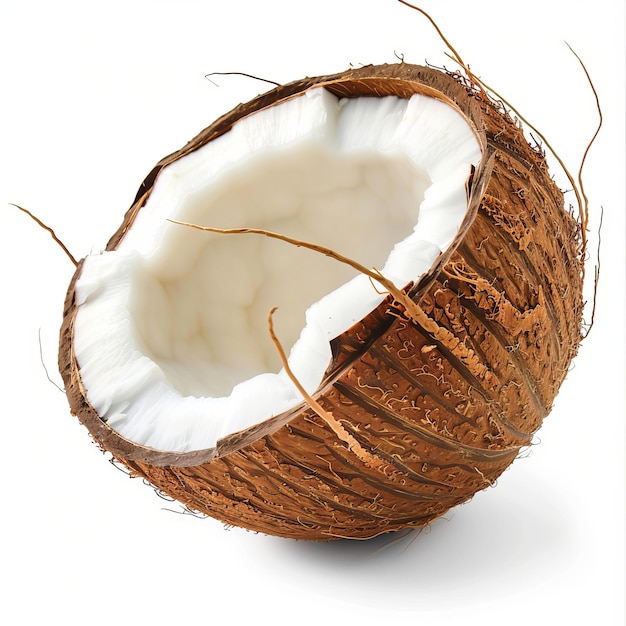 Le lait de coco frais isolé sur fond blanc