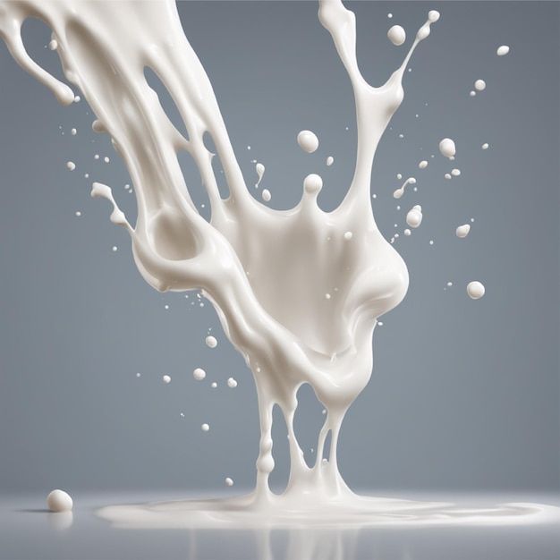le lait éclabousse une composition réaliste avec une image isolée de blanc crachotant