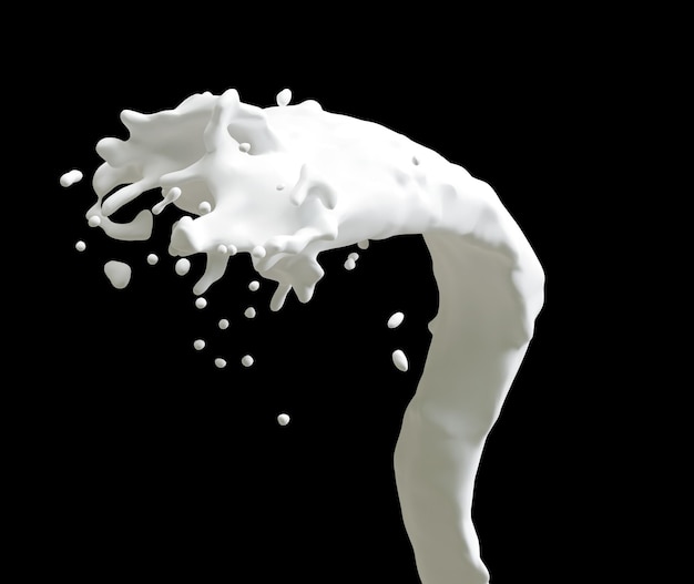 Photo lait ou éclaboussure de liquide blanc rendu 3d