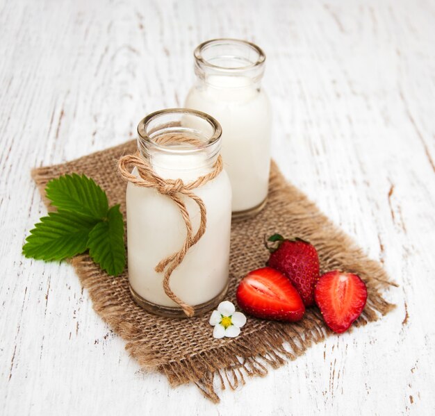 Lait et fraises