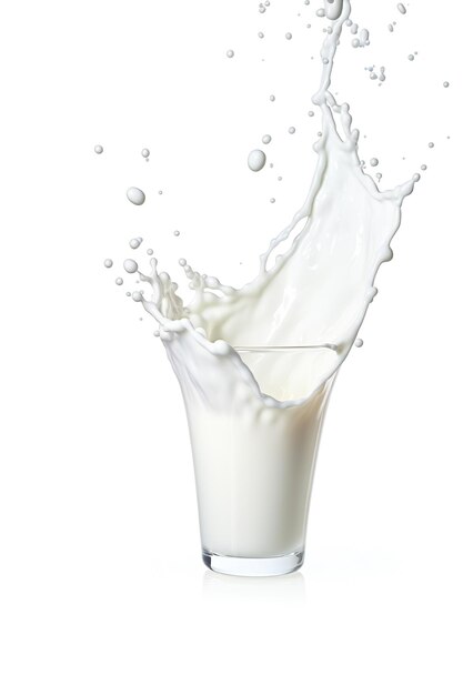 Lait isolé sur fond blanc