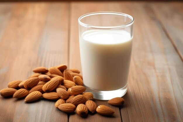 Photo lait nourriture végétarienne boisson amandes biologiques