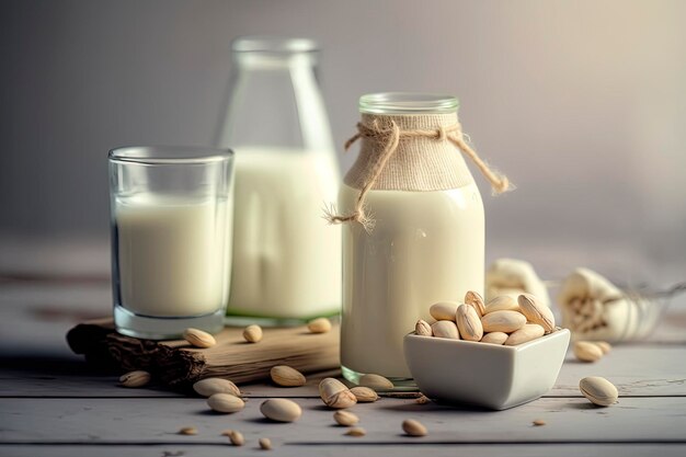 Lait végétalien à la pistache en bouteille