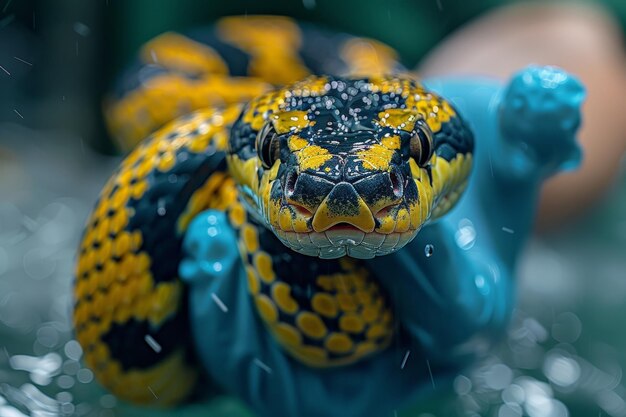 Photo le laitier de serpent extrait le venin dans l'eau