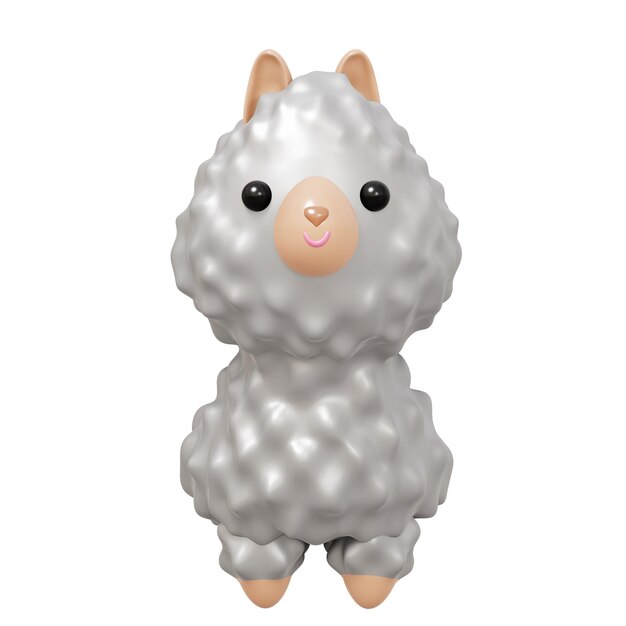 Lama animal mignon illustration 3D alpaga