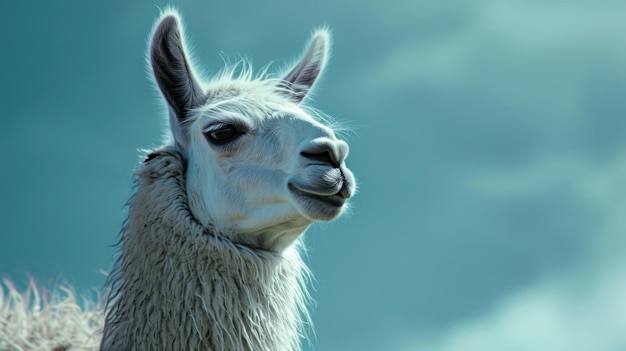 Un lama qui regarde vers la caméra