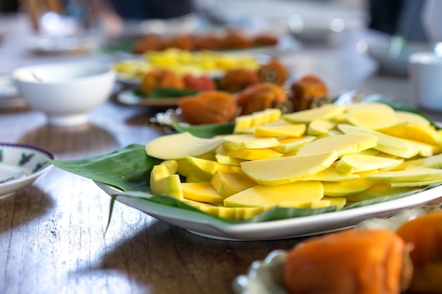 Lamelle de mangue et kaki séché