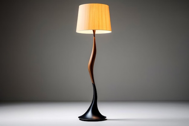 Lampadaire noir sur une pièce vide Concept de design d'intérieur et de décoration