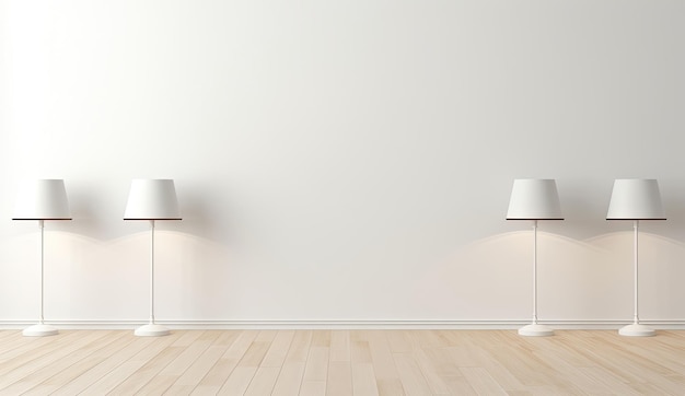 Lampe à ampoules suspendues, espace blanc, mur blanc, lumière blanche