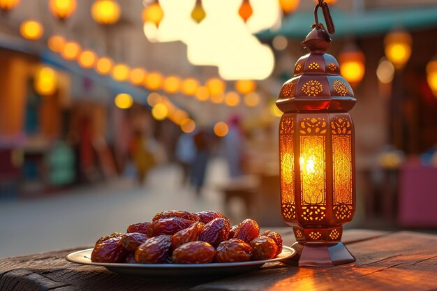 Lampe arabe du Ramadan sur fond noir