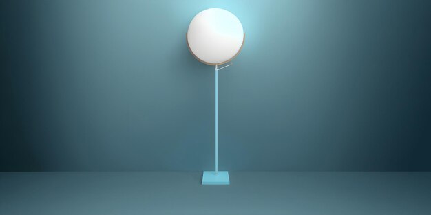 Une lampe bleue avec un cercle blanc dessus